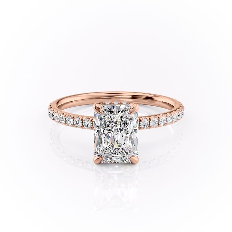 The Pave Alex Set With A 2Ct Radiant Keyzar Moissanite